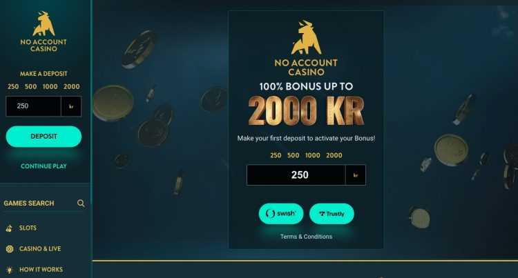 No account casino